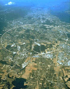 Widok CERN-u z lotu ptaka