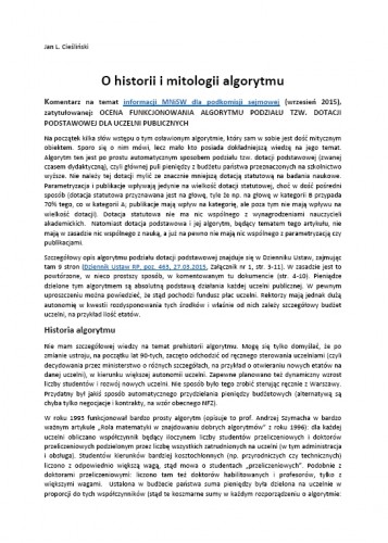 O historii i mitologii algorytmu